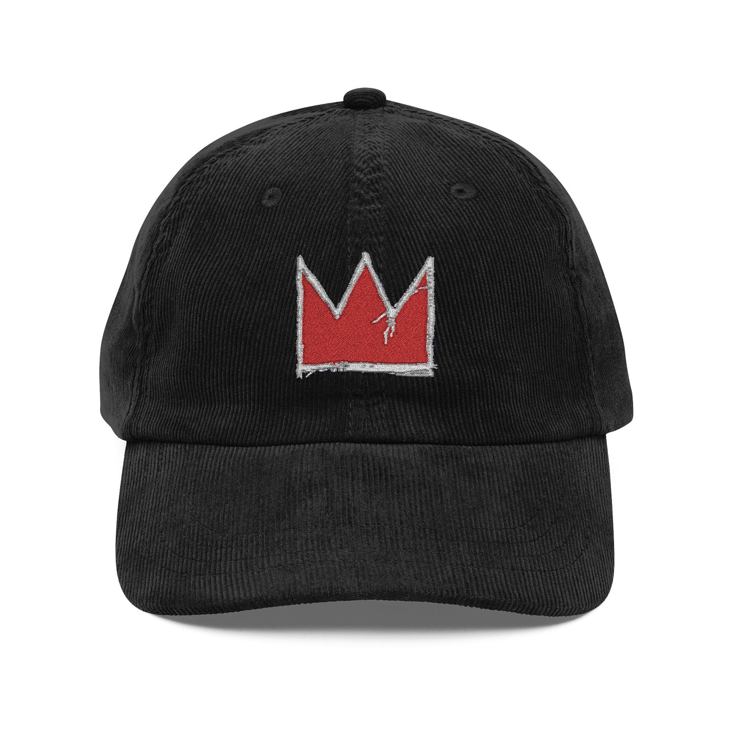 Corduroy Cap - Basquiat Crown Embroidered Hat