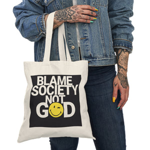Urban Chic Natural Tote Bag with Smile Design - Perfect for Shopping, Eco-Friendly Gift, Casual Outings, Beach Days, or Festivals