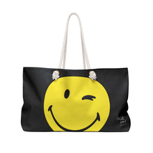 Load image into Gallery viewer, Inspirational Weekender Bag - Shakespeare Quote &amp; Smiley Face Design
