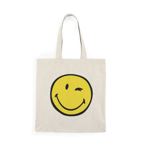 Inspirational Smiley Tote Bag, Eco-Friendly Shopping Bag, Motivational Gift for Friends, Perfect for Everyday Use, Unique Canvas Bag