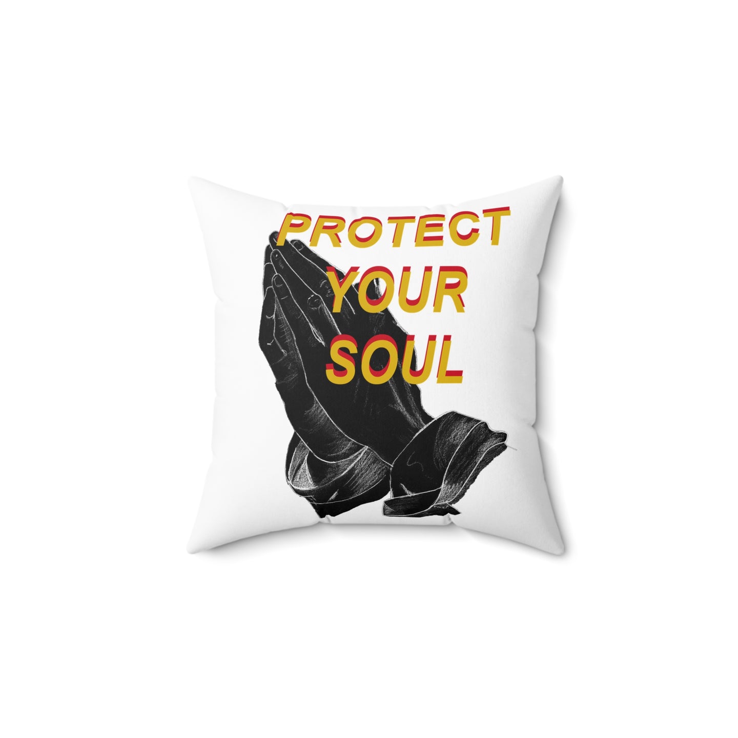 Chic Protect Your Soul Pillow, Cozy Home Decor, Spiritual Gift, Meditation Cushion, Bohemian Accent, Prayer Pillow