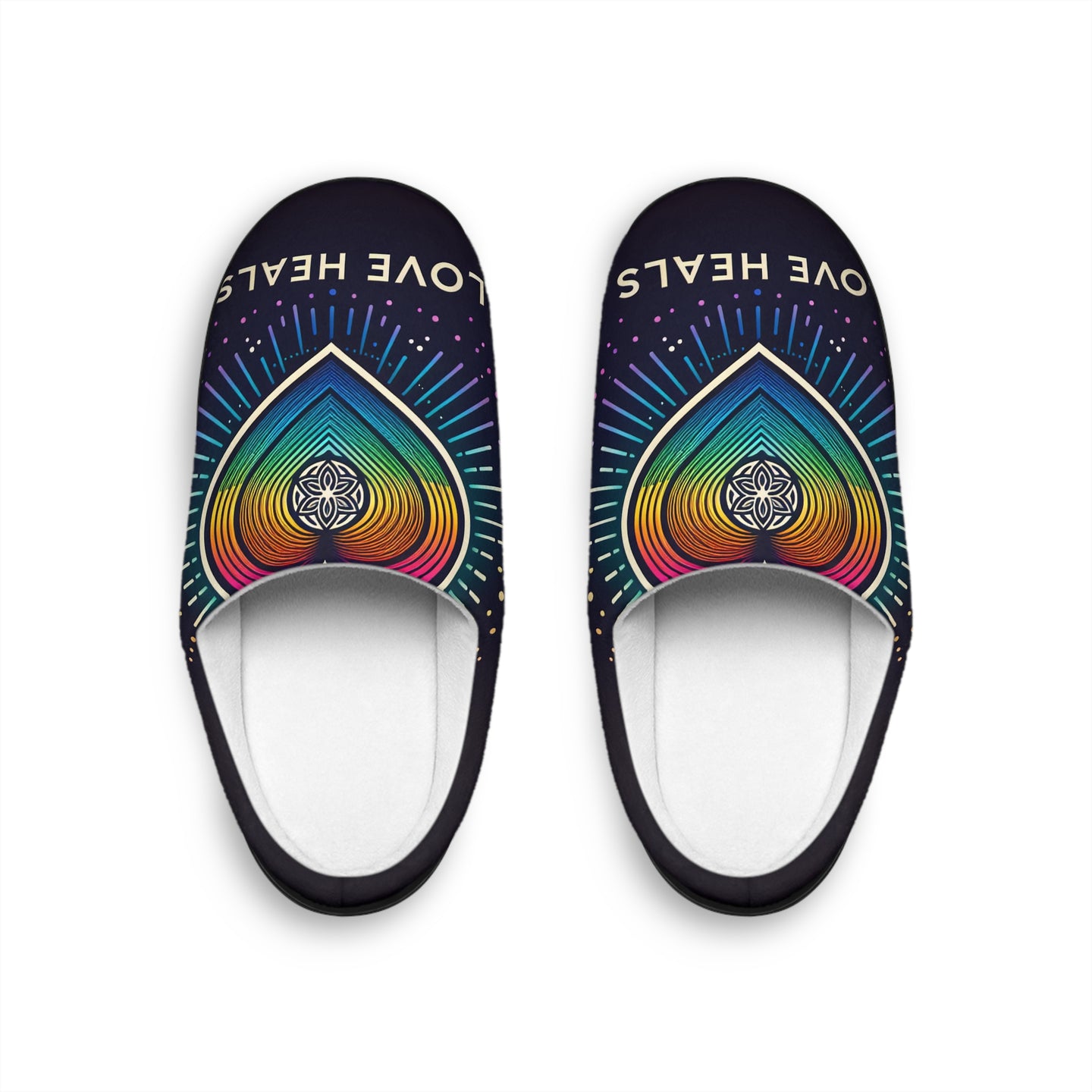 Men's Rainbow Love Heals Indoor Slippers