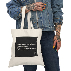 Eco-Friendly Natural Tote Bag - Inspirational Quote & Smile Design