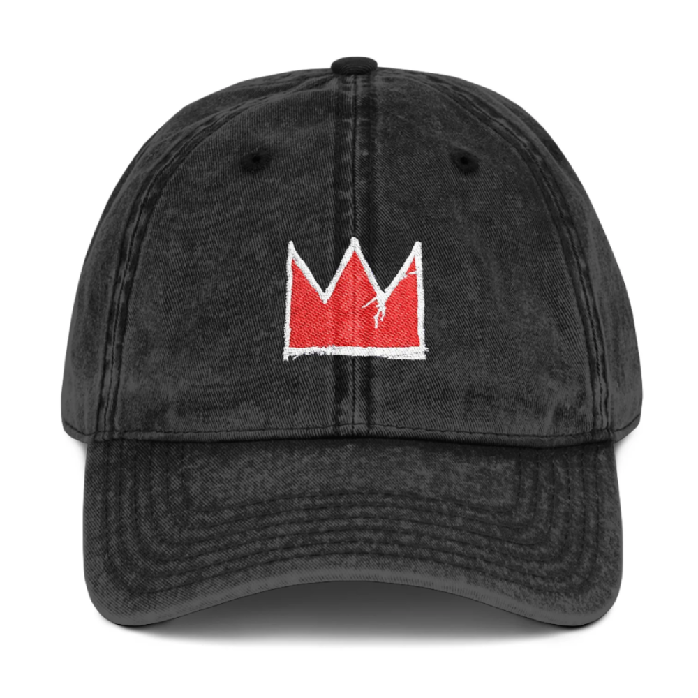 Cap with Jean-Michel Basquiat Crown Embroidery
