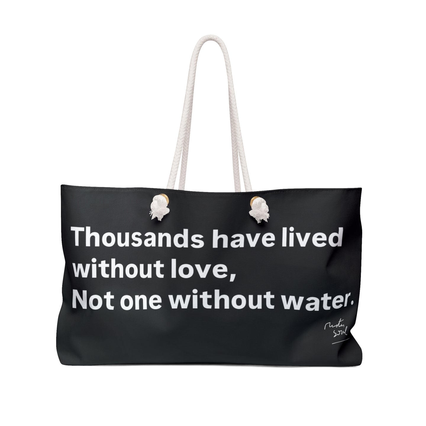Inspiring Weekender Bag with Quote and Smiley Face Design
