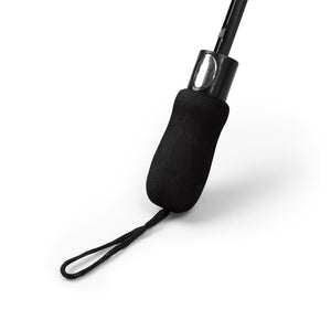 Black Semi-Automatic Foldable Umbrella - 'Without Care, Without Water' Design