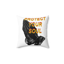 Load image into Gallery viewer, Chic Protect Your Soul Pillow, Cozy Home Decor, Spiritual Gift, Meditation Cushion, Bohemian Accent, Prayer Pillow
