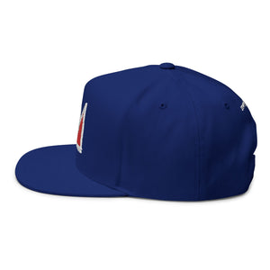 Embroidered Flat Bill Cap - Jean-Michel Crown Design