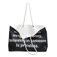 Load image into Gallery viewer, Inspirational Weekender Bag, Tote for Travel, Supportive Gift, Beach Bag, Funny Luggage, Humor, Smiley Design
