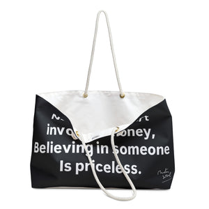 Inspirational Weekender Bag, Tote for Travel, Supportive Gift, Beach Bag, Funny Luggage, Humor, Smiley Design