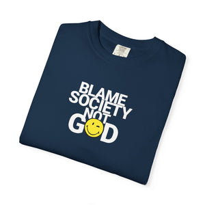 Vintage blame Society Unisex Garment-Dyed T-shirt, Graphic Tee, Hipster Shirt, Retro Clothing, Boho Top