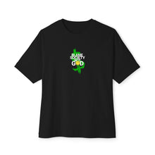 Load image into Gallery viewer, Relaxed Fit Tee, Blame Society Not God, Unisex Tshirt, Oversized Box Tee, Loose Fit Top, Graphic Tee for Men Women, Statement Tee
