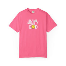 Load image into Gallery viewer, Vintage blame Society Unisex Garment-Dyed T-shirt, Graphic Tee, Hipster Shirt, Retro Clothing, Boho Top
