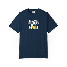 Load image into Gallery viewer, Vintage blame Society Unisex Garment-Dyed T-shirt, Graphic Tee, Hipster Shirt, Retro Clothing, Boho Top
