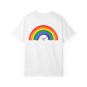 Rainbow Graphic Unisex T-Shirt - "La Vie En Arc-en-Ciel" Inspirational Tee