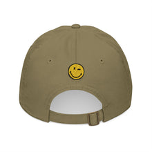 Load image into Gallery viewer, Organic Embroidered Baseball Cap - &#39;Life is Nice&#39; Front &amp; Smiley Back
