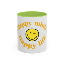 Load image into Gallery viewer, Mug - Happy Mind Happy Life Accent Coffee Mug (11, 15oz)
