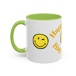 Mug - Happy Mind Happy Life Accent Coffee Mug (11, 15oz)
