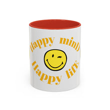 Load image into Gallery viewer, Mug - Happy Mind Happy Life Accent Coffee Mug (11, 15oz)
