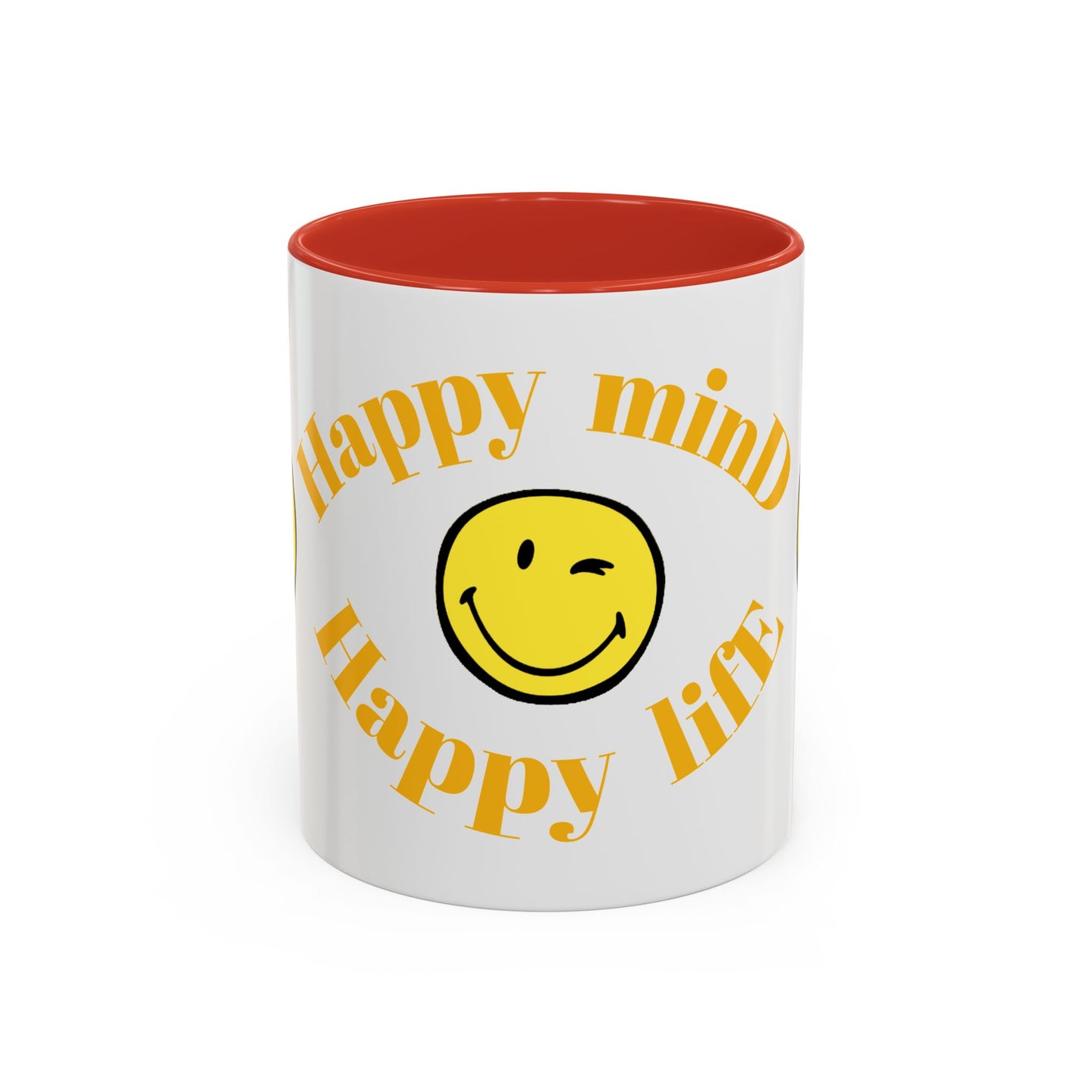 Mug - Happy Mind Happy Life Accent Coffee Mug (11, 15oz)