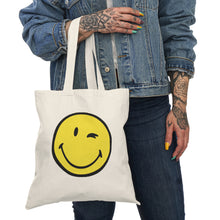 Load image into Gallery viewer, Eco-Friendly Natural Tote Bag - Inspirational Quote &amp; Smile Design
