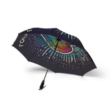 Load image into Gallery viewer, Colorful Heart Pattern Semi-Automatic Foldable Umbrella, Rainbow Umbrella, Unique Gift, Travel Gear, Festival Accessories, Stylish Umbrellas

