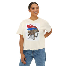 Load image into Gallery viewer, Bohemian Women&#39;s Boxy Tee with Artistic Design

