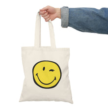 Load image into Gallery viewer, Inspirational Smiley Tote Bag, Eco-Friendly Shopping Bag, Motivational Gift for Friends, Perfect for Everyday Use, Unique Canvas Bag
