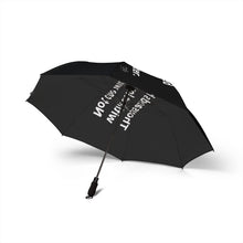Load image into Gallery viewer, Black Semi-Automatic Foldable Umbrella - &#39;Without Care, Without Water&#39; Design
