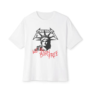 Unisex Oversized Boxy Tee - 'Born Free' Graphic Tee for Freedom Lovers