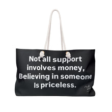 Load image into Gallery viewer, Inspirational Weekender Bag, Tote for Travel, Supportive Gift, Beach Bag, Funny Luggage, Humor, Smiley Design
