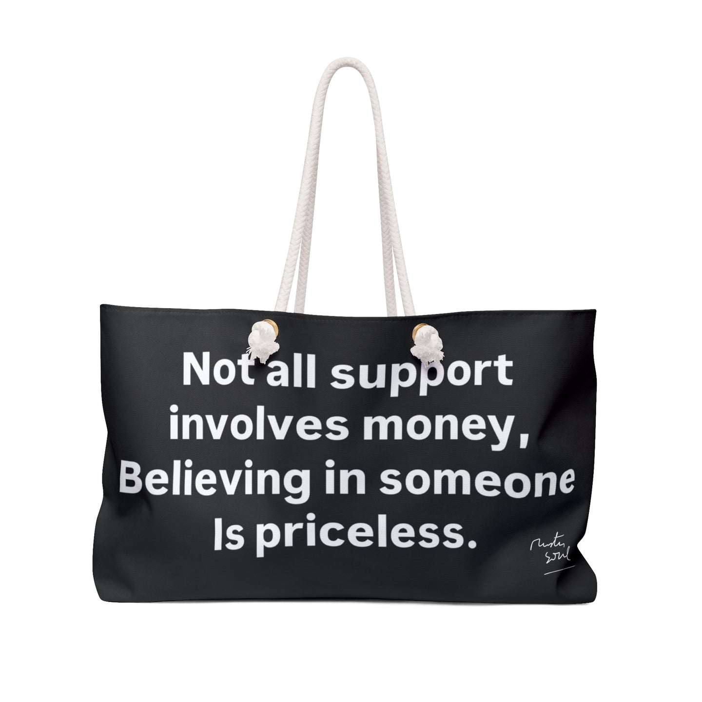 Inspirational Weekender Bag, Tote for Travel, Supportive Gift, Beach Bag, Funny Luggage, Humor, Smiley Design