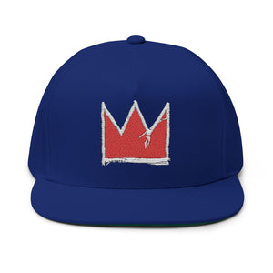 Embroidered Flat Bill Cap - Jean-Michel Crown Design