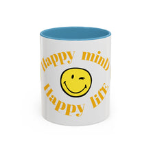 Load image into Gallery viewer, Mug - Happy Mind Happy Life Accent Coffee Mug (11, 15oz)
