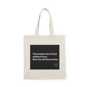 Eco-Friendly Natural Tote Bag - Inspirational Quote & Smile Design