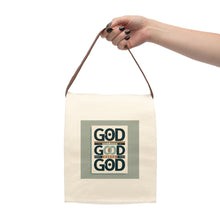 Load image into Gallery viewer, Inspirational Canvas Lunch Bag, Stylish Lunch Tote, God is Good Gift, Eco-Friendly Bag for Work &amp; School, Motivational Lunch Box
