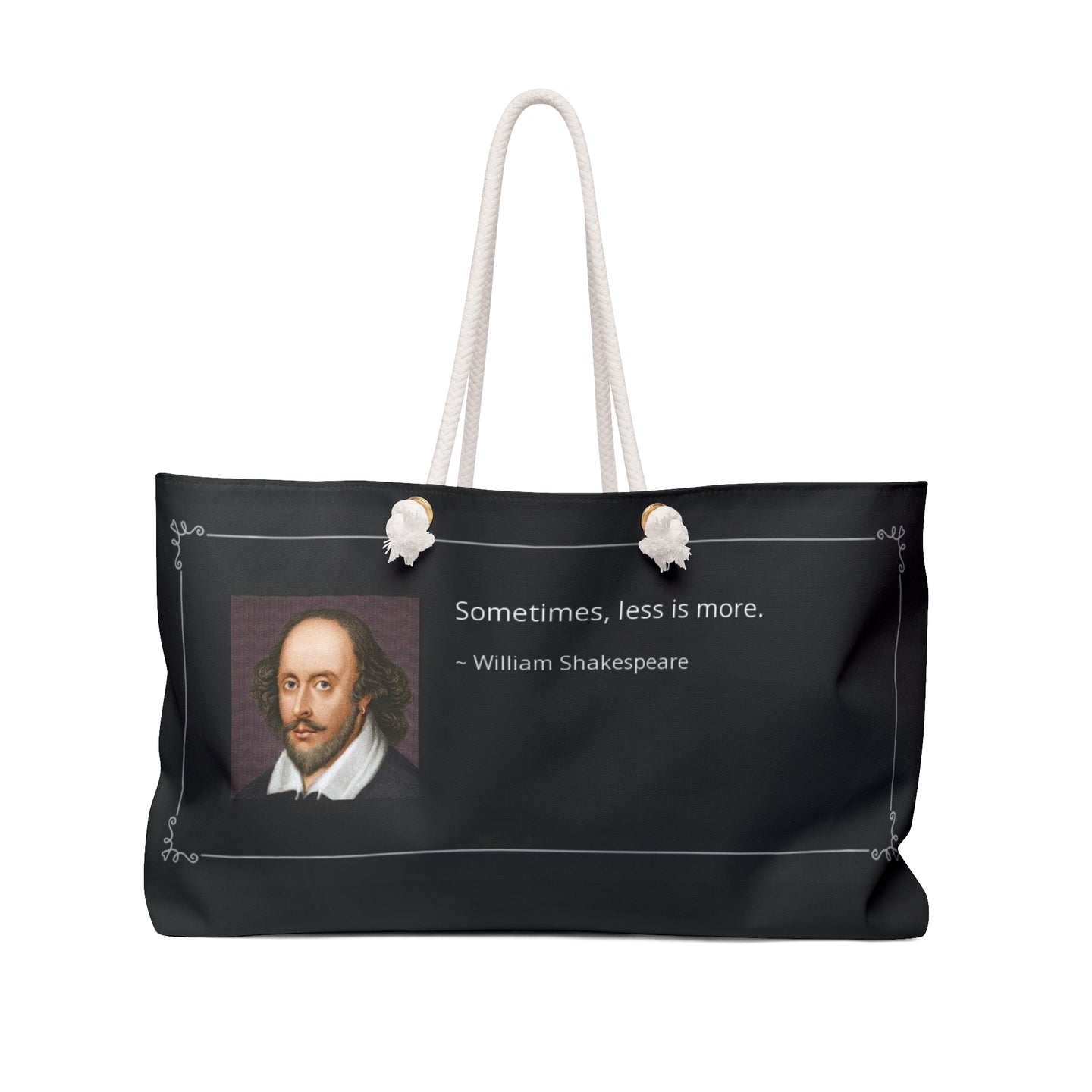 Inspirational Weekender Bag - Shakespeare Quote & Smiley Face Design