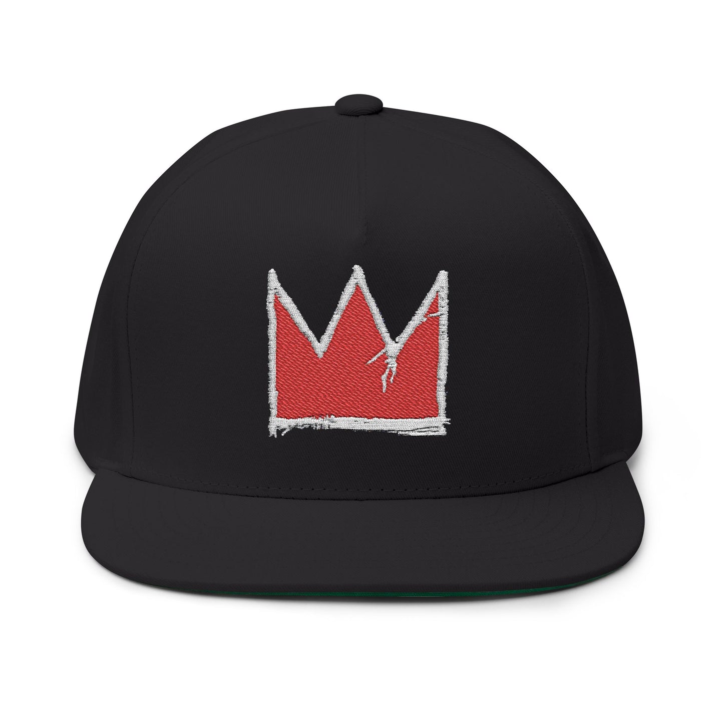 Embroidered Flat Bill Cap - Jean-Michel Crown Design