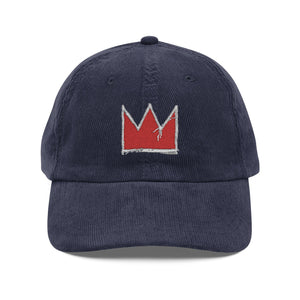 Corduroy Cap - Basquiat Crown Embroidered Hat