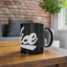 Load image into Gallery viewer, Stylish Black Coffee Mug - &quot;Life is Nice&quot; - 11oz Ceramic Cup for Daily Motivation
