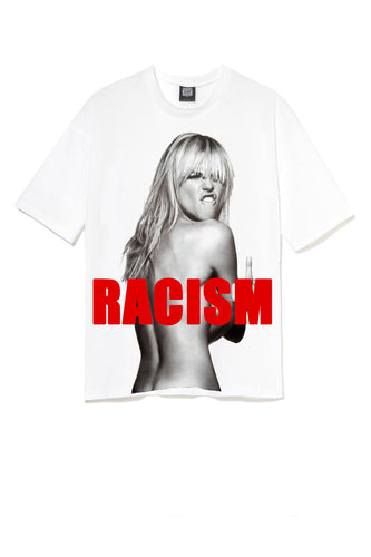 Leroyaume T-shirt Fuck Racism Blanc