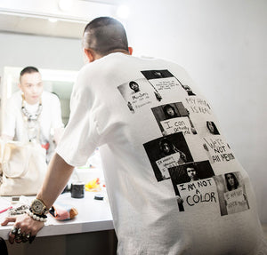 Leroyaume T-shirt Fuck Racism Blanc